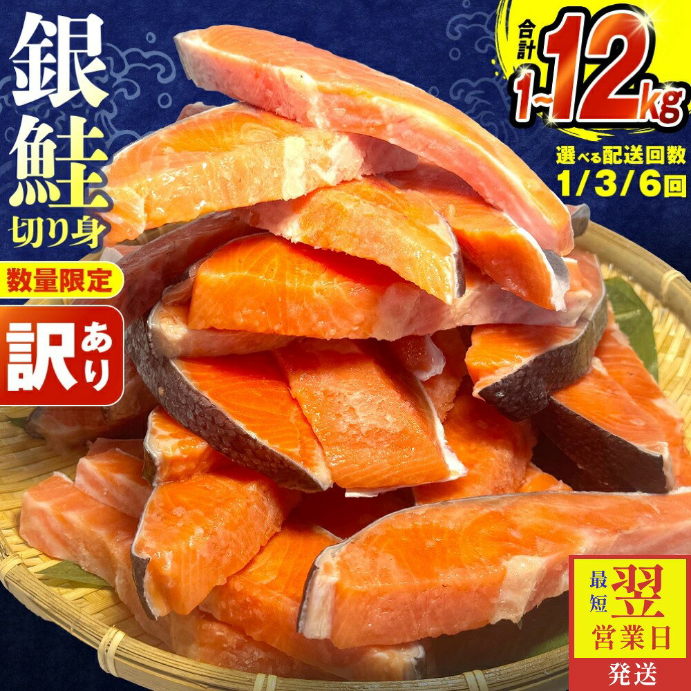 訳あり 銀鮭 切り身[配送回数 / 内容量が選べる] 1kg 2kg 3kg 配送回数1-6回 定期便 毎月発送 定期 宮城東洋 規格外 不揃い 冷凍 鮭 さけ サケ 切身 切り身 鮭切身 塩鮭 家庭用 訳アリ サーモン 魚 海鮮 お弁当 おかず 惣菜 石巻