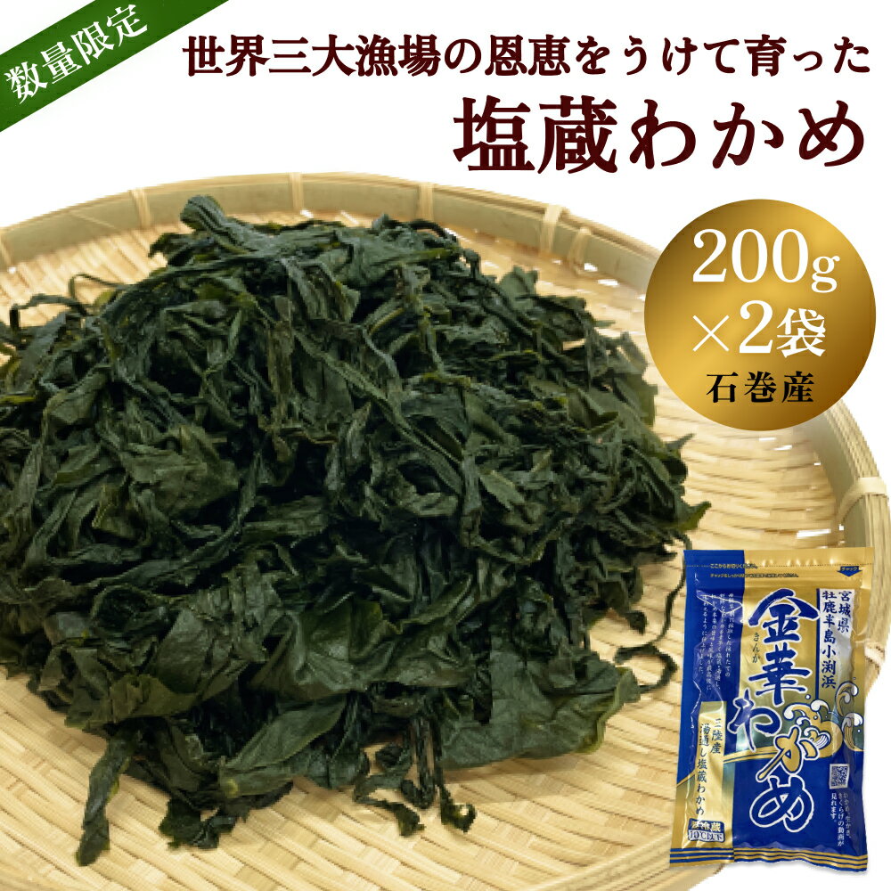 わかめ 世界三大漁場の恩恵をうけて育った 塩蔵わかめ 400g(200g×2)小分け わかめ 三陸産わかめ 肉厚 歯応え 宮城県 石巻市