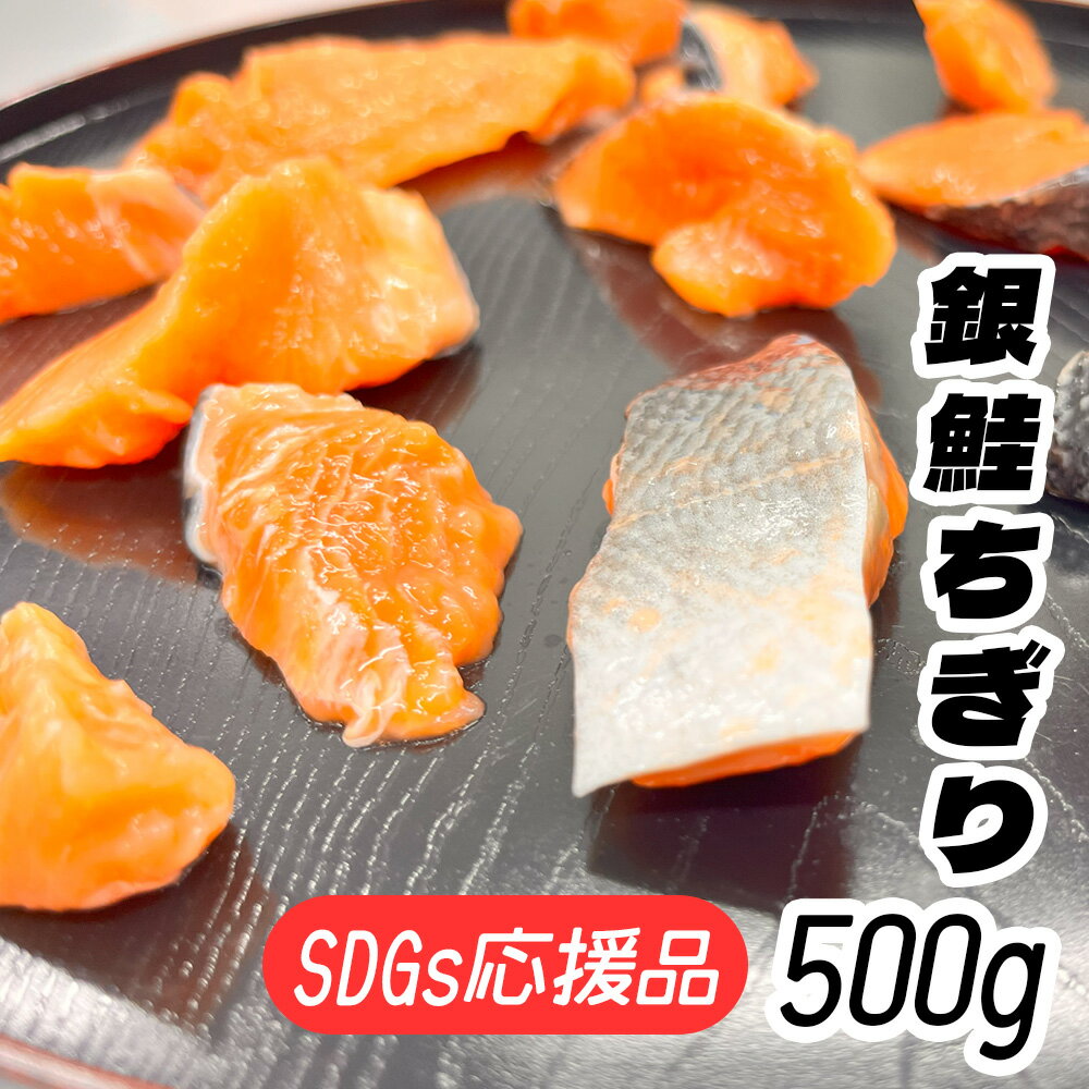 【ふるさと納税】 フードロス支援品 銀鮭ちぎり 500g SDGs応援品 フライパン調理用サイズ (グリルだと個体が小さすぎてうまく焼けません) フードロス 冷...