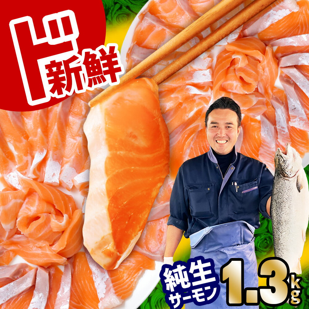 【ふるさと納税】 サーモン 無添加 生サーモン 特上 半身 小分け 1.3kg 骨取り 生食 サーモン刺身 上質の脂 ノルウェー産 新鮮 小分け4パック 骨なし...