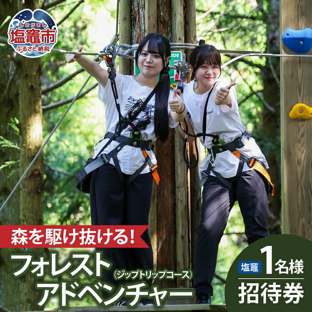 フォレストアドベンチャー・塩竈1名様招待券(ジップトリップコース)| 利用券 旅行 遊び場 体験型 体験型チケット 伊保石公園 公園 絶叫 スリル 塩竈 塩釜市 ワクワークス