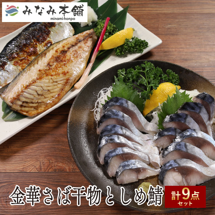 さば干物としめ鯖 合計9点セット[04203-0700] サバ シメサバ 鯖 〆鯖 魚 魚介 惣菜 おかず おつまみ みなみ本舗 塩竈市 宮城県