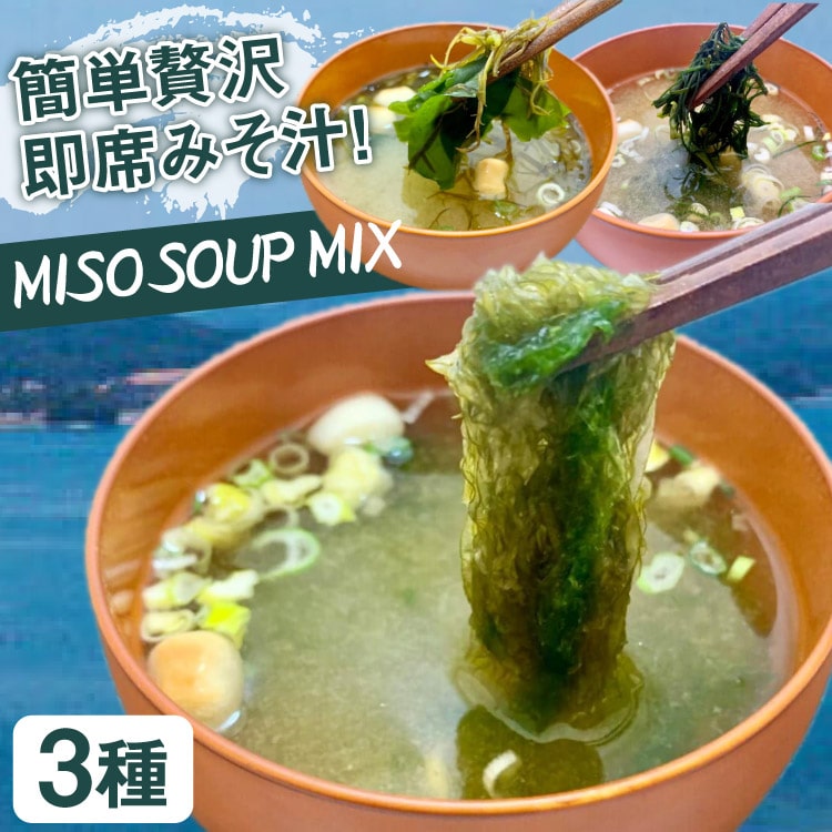 [簡単に贅沢な即席みそ汁!]MISO SOUP MIX(氣嵐・リアス・凪)3個セット [ムラカミ 宮城県 気仙沼市 20562206]