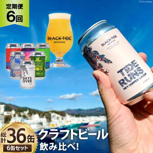 【ふるさと納税】6回 定期便 BTB クラフトビール 6缶セット【総計36缶】/ BLACK TID...