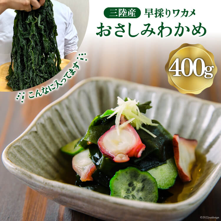 【ふるさと納税】三陸産 おさしみわかめ 400g 国産 早採り 簡単 料理 おかず ご飯 酢の物 味噌汁 サラダ / ムラカミ / 宮城県 気仙沼市