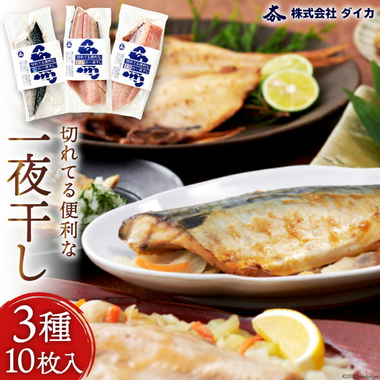 干物 切れてる便利な一夜干し 3種10枚 詰め合わせ ひもの 冷凍 [気仙沼市物産振興協会 宮城県 気仙沼市 20562647]