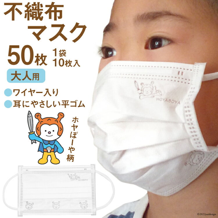 マスク 不織布 大人用 計50枚(10枚入×5袋) ホヤぼーや [気仙沼市物産振興協会 宮城県 気仙沼市 20562406]