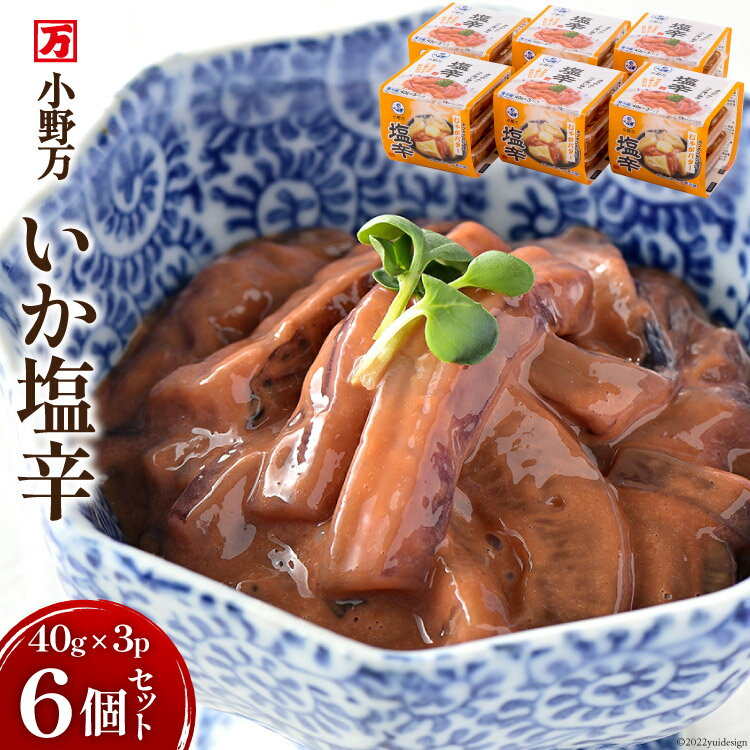 小野万 いか塩辛 40g×3P 6個セット [ご飯のお供に、酒の肴に] [小野万 宮城県 気仙沼市 20562536]