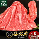 定期便 肉 仙台牛 A5 切り落とし 400g×12回 総計4.8kg 牛肉 和牛 ブランド牛 お肉 精肉 すき焼き 牛丼