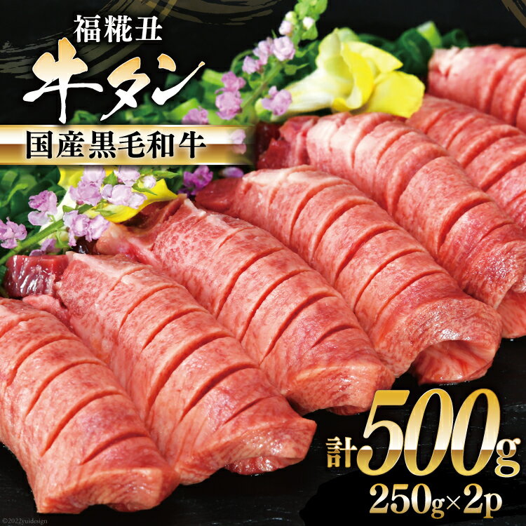 牛タン 国産黒毛和牛 「福糀丑(ふっこううし)」計500g(250g×2p) 国産 牛たん 和牛 芯たん スライス 厚切り 味付き 冷凍 / アーバン / 宮城県 気仙沼市