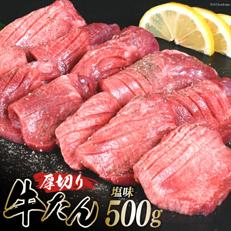 【父の日】厚切り牛タン 塩味 500g [亀山精肉店 宮城県 気仙沼市 20562933] 精肉 肉 牛肉 牛たん 牛タン ぎゅうたん タン タン塩 厚切り 味付き 肉 牛 冷凍 焼肉 焼き肉 BBQ アウトドア