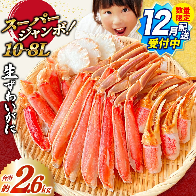 【ふるさと納税】 2025 年内発送 数量限定【選べる配送時期】スーパージャンボ 10-8L 生 ずわいがに 半むき身 満足 セット 総重量約2.6kg(正味重...