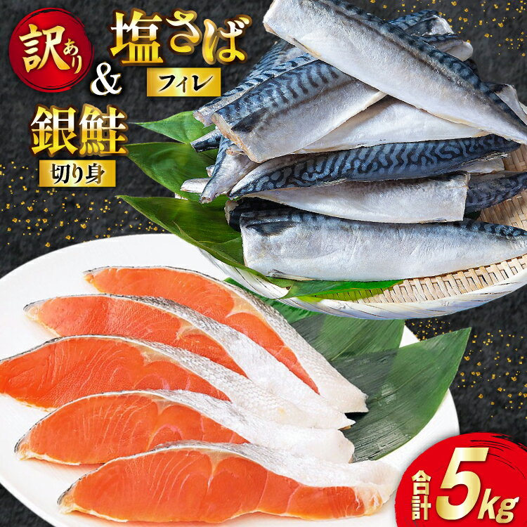 【ふるさと納税】 訳あり サバ 3.5kg ＋ 銀鮭 1.5kg 合計5kg 加熱用 鯖フィレ 鮭切身 減塩 無添加 食べ比べ [足利本店 宮城県 気仙沼市 20565586] 訳アリ 塩サバフィレ 塩銀鮭切身 塩分控えめ さば 鯖 塩さば 塩サバ 塩鯖 サーモン切身 サケ切身 簡易包装 業務用 冷凍のサムネイル