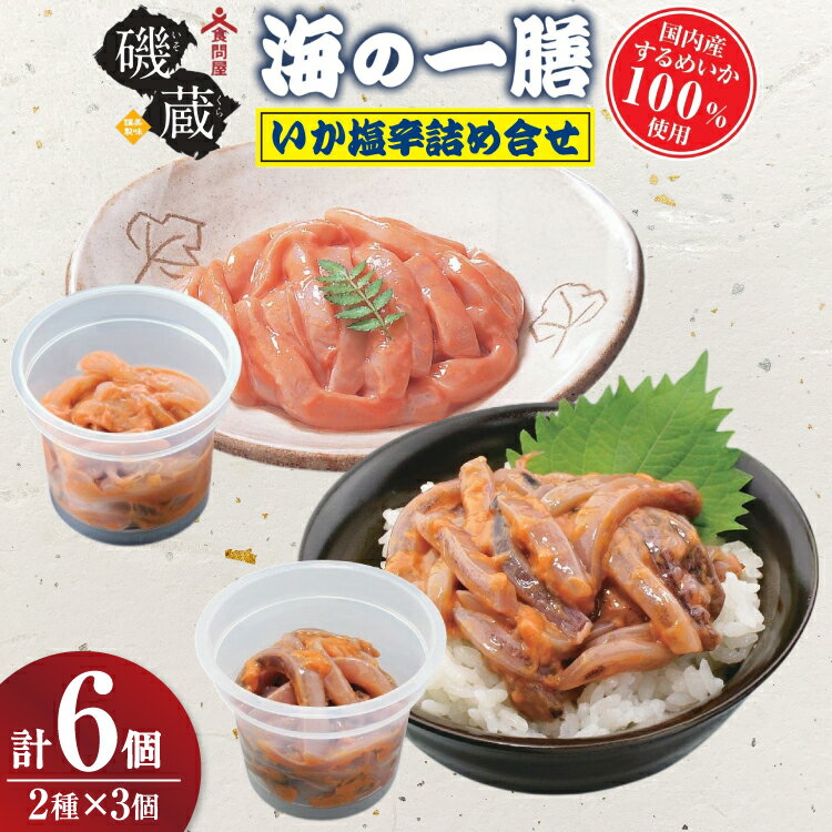 磯蔵 海の一膳 いか 塩辛 詰め合わせ 6点 セット [磯蔵 宮城県 気仙沼市 20565848] 惣菜 魚介類 魚介 イカ おかず おつまみ お刺身 するめいか スルメイカ