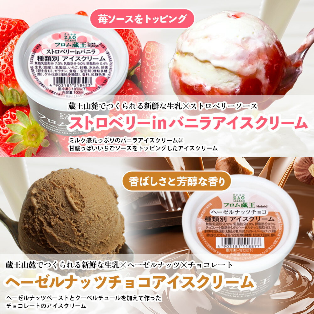 【ふるさと納税】2個増量(24個+2個) 冬季限定 フロム蔵王マルチアイスクリームBOX ヘーゼルナッツチョコ入り | 期間限定 いちご バニラ キャラメルマキアート クッキー クリーム ヘーゼルチョコ セット 人気 アイス カップ スイーツ ふるさと納税 白石市 山田乳業【01159】