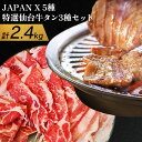 12位! 口コミ数「0件」評価「0」JAPANX5種と特選仙台牛タン3種セット JAPANX ロース 肩ロース バラ モモ 小間 仙台牛タン 塩 味噌 醤油 計2.4kg 豚肉･･･ 