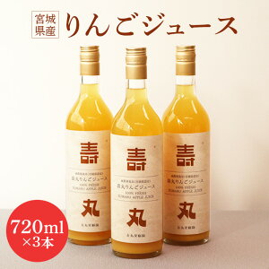 【ふるさと納税】飲むりんご 壽丸リンゴジュース 720ml×3本 リンゴジュース じゅーす リンゴ りんご 林檎 白石産りんご 完熟りんご 完熟りんご100% 壽丸果樹園 ストレートジュース 3本 ふるさと納税 宮城県 白石 白石市【1510601】
