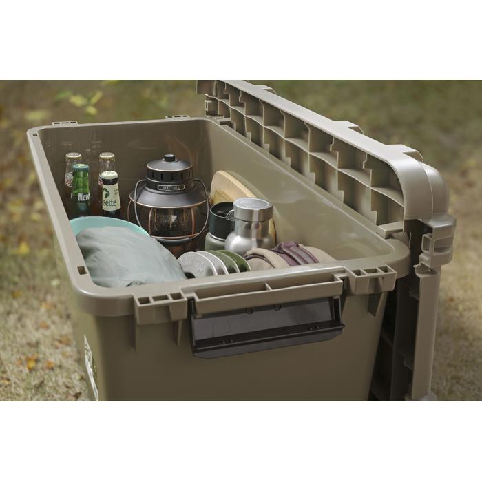 【ふるさと納税】TRAILBOX 800 57L コンテナボックス 蓋付き 大容量 収納ボックス 収納ケース ストッカー バックル付き アウトドア キャンプ レジャー 車載 車用 ボックス 工具入れ 備品 防災 TRB-800 カーキ