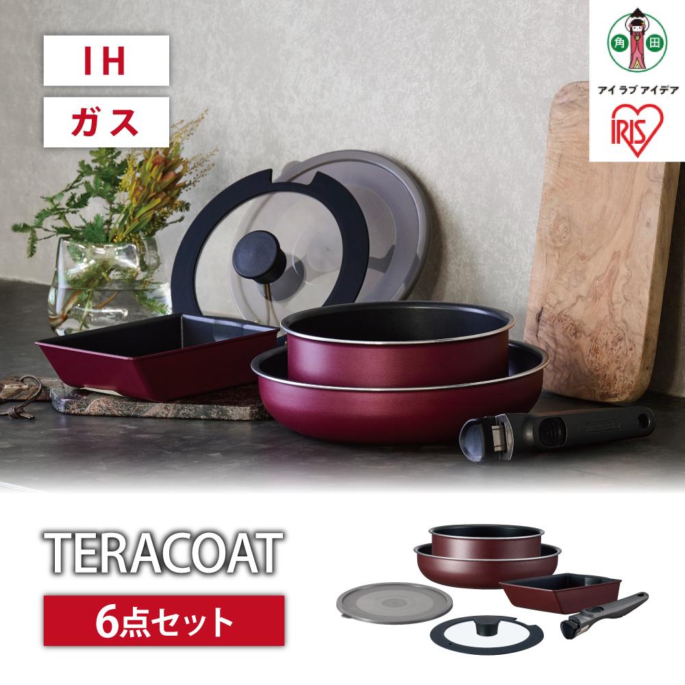 18位! 口コミ数「0件」評価「0」フライパン　セット　TERACOAT　6点セット　EHDC-T6Sワインレッド | アイリスオーヤマ フライパンセット IH くっつきにくい･･･ 