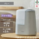 【ふるさと納税】スチーム式加湿器 木造4畳 / 洋室7畳 260ml AHM-H26B-H ミストグレー アイリスオーヤマ|アロマ対応 連続加湿時間約11時間 ...