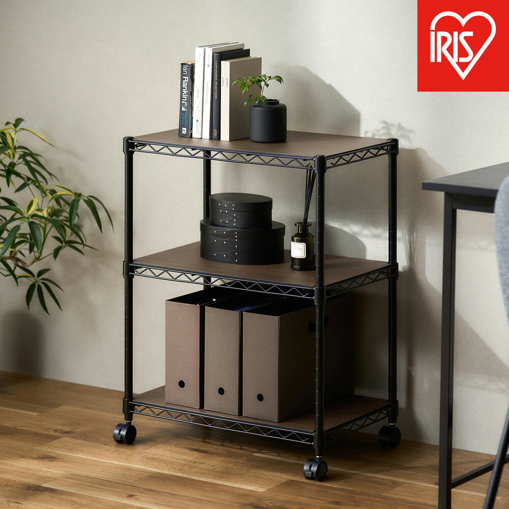 カラーメタルラック ウッドボード付き CMM-55073B ブラック