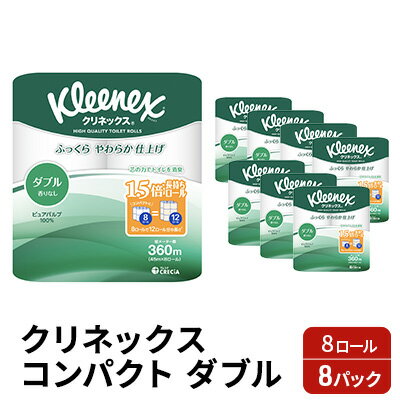 【ふるさと納税】クリネックスコンパクト：ダブル　1ケース（8パック入り）　【雑貨・日用品・クリネックス・トイレットペーパー 】