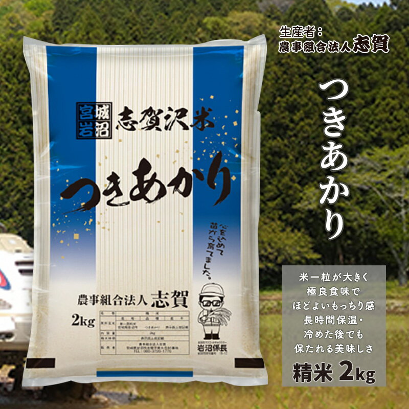 【ふるさと納税】宮城県岩沼市産 つきあかり 精米2kg　【岩