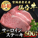 【ふるさと納税】仙台牛 サーロインステーキ 約600g (約200g×3枚) 登米市産 牛肉 お肉 にく 宮城県産 国産【有限会社小竹精肉店】tm014(4)
