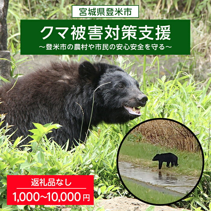 [返礼品なし]宮城県登米市 クマ被害対策支援 登米市の農村や市民の安心安全を守る 選べる支援額 tm000-km01・tm000-km02・tm000-km03・tm000-km04