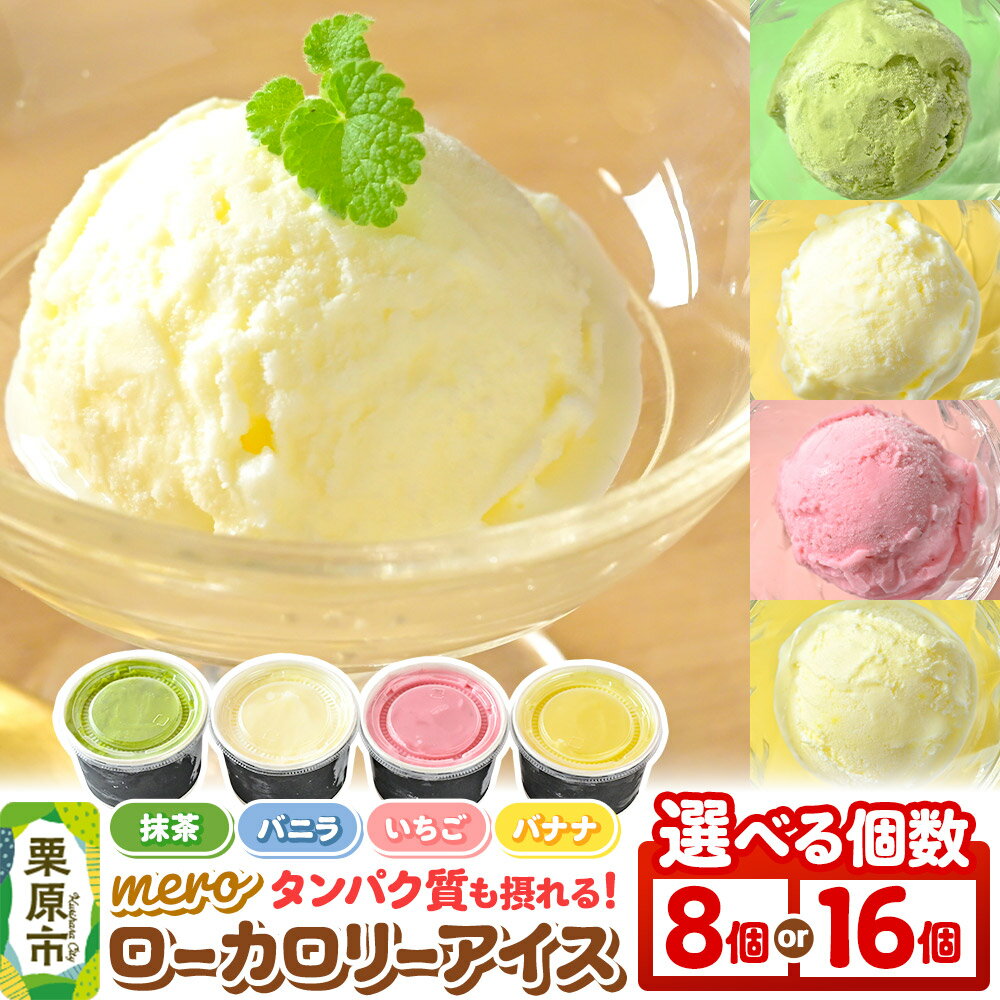 mero ローカロリーアイス 100g (バニラ/抹茶/いちご/バナナ)[選べる個数]アイス スイーツ タンパク質も摂れる