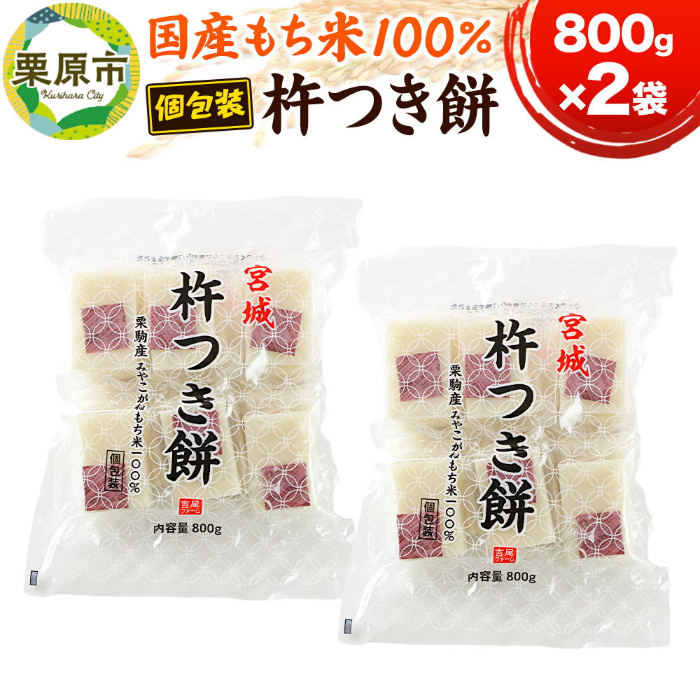 もち 杵つき餅 800g×2袋 餅 宮城 栗原市 個包装 杵つき 国産 正月