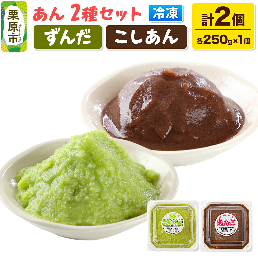 【ふるさと納税】あん ずんだあん・こしあん 各250g×1個 計2個 あんこ 宮城 栗原市 冷凍 和菓子 和スイーツ スイーツ 製菓材料 ずんだ こしあん