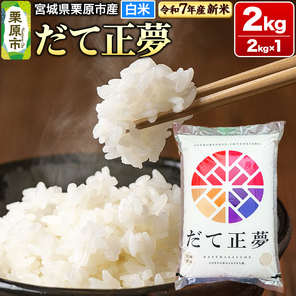 【ふるさと納税】【新米受付】【令和7年産・白米】宮城県栗原市産 だて正夢 2kg (2kg×1袋)のサムネイル