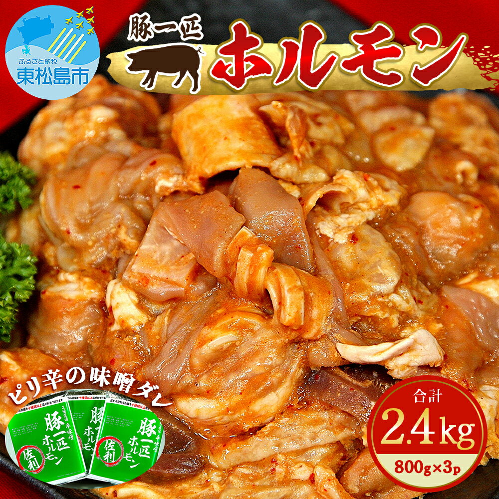 国産 豚ホルモン(ミックス) 辛味噌味 2.4kg(800g×3袋)冷凍 宮城県 東松島市
