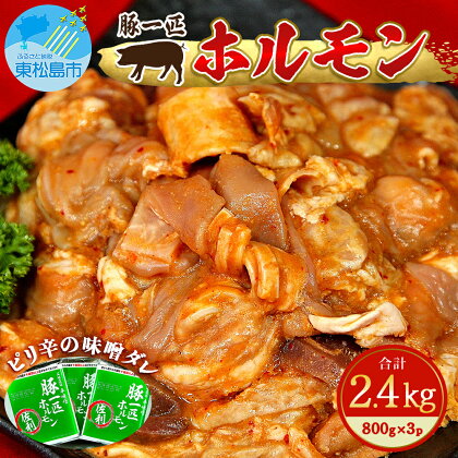 国産 豚ホルモン(ミックス) 辛味噌味 2.4kg（800g×3袋）冷凍 宮城県 東松島市