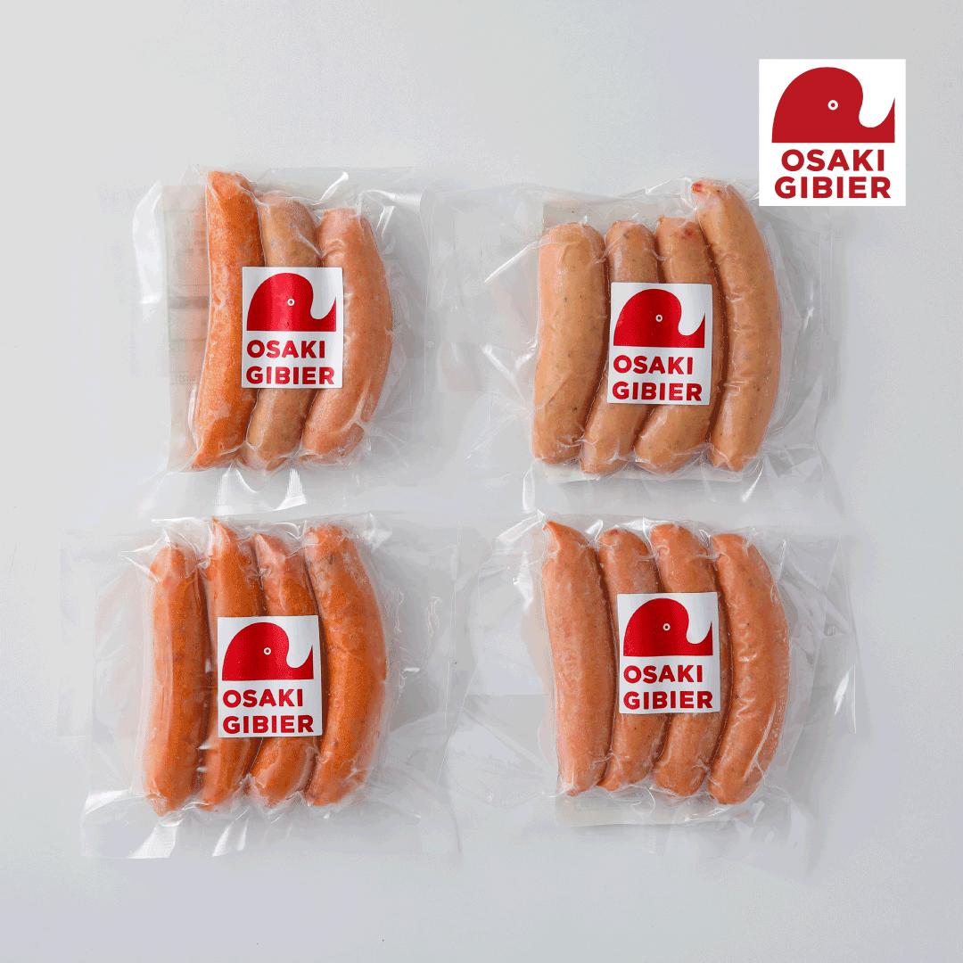 【ふるさと納税】【大崎ジビエ】国産ジビエ認証取得｜猪肉入りウィンナーセット 4種入り