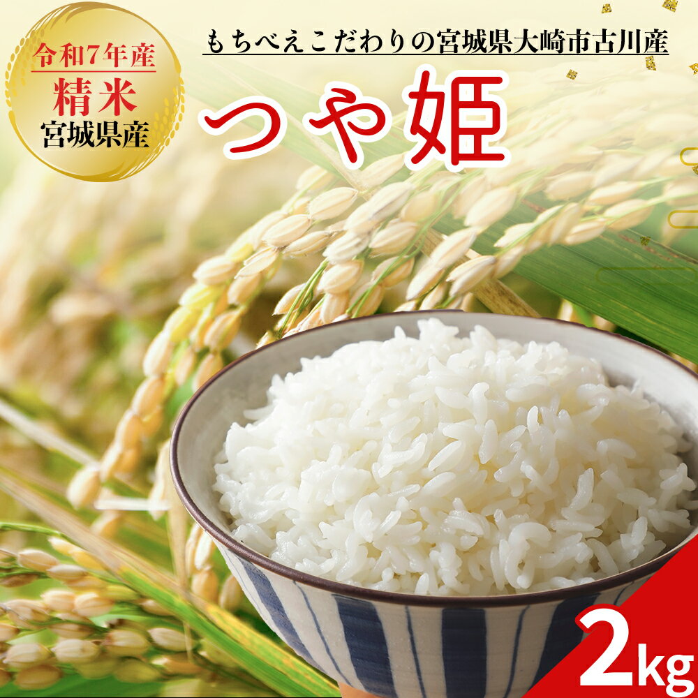 令和7年産 新米 大崎市古川産つや姫 2kg|宮城県産ブランド米 精米 お米 白米 こめ コメ ご飯 ごはん 大崎市産 ふるさと納税 米 送料無料