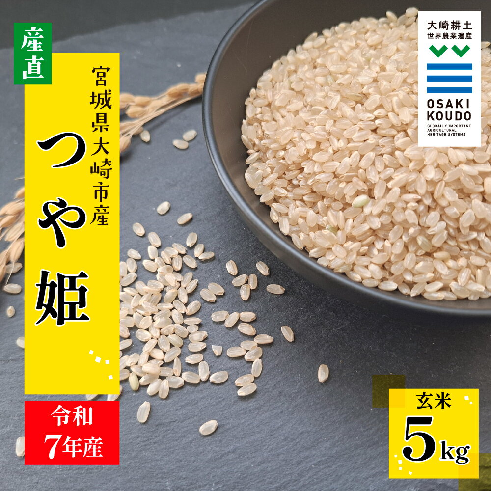 [令和7年産]宮城県大崎市古川産つや姫[玄米]5kg|艶やかで甘み豊かな食味