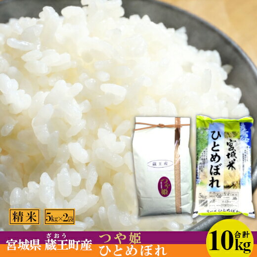 [令和5年産米]蔵王産米2種食べ比べセット計10kg(つや姫5kgひとめぼれ5kg) [04301-0133]