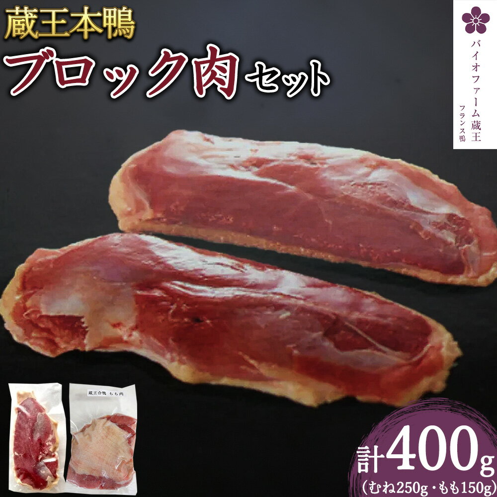 【ふるさと納税】蔵王産　本鴨ブロック肉セット　計400g（むね肉250g・もも肉150g）【04301-0381】