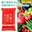 16位! 口コミ数「0件」評価「0」【10ヶ月連続】＜令和5年産米＞蔵王源流米5kg＆季節の恵みセット(3～5品程度)　【04301-0140】