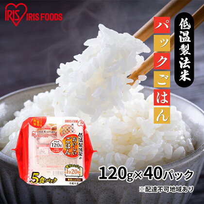 【防災】パックご飯 120g 120g×40パック 低温製法米のおいしいごはん アイリスオーヤマ パックライス パック米 パックご飯 パックごはん レトルトごはん ご飯 国産米　【お米】