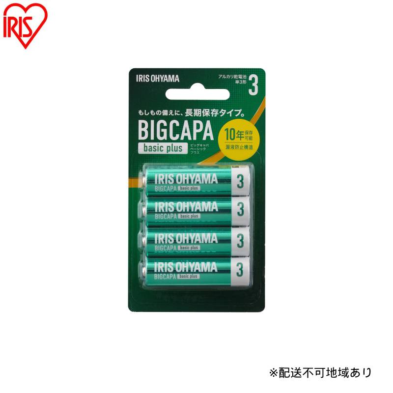 [4本×12パック]BIGCAPA basic plus アルカリ乾電池 単3形 4本パック LR6Bbp/4B 乾電池 単3 アルカリ 4本パック アイリスオーヤマ BIGCAPA basic+単3形アルカリ乾電池4本パック アルカリ乾電池 アルカリ電池 乾電池4本パック 単3形 単三 単三形