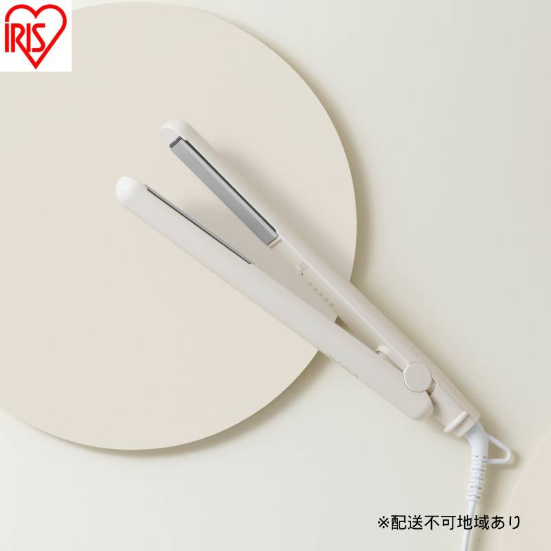 ストレートアイロン HIR-MS102-W オフホワイト ヘアアイロン ストレート 軽量 ストレートアイロン コンパクト 海外対応 セラミックコーティング ヘアーアイロン 5段階温度調節 スリム ヘアケア プレゼント ギフト MiCORA ミコラ アイリスオーヤマ