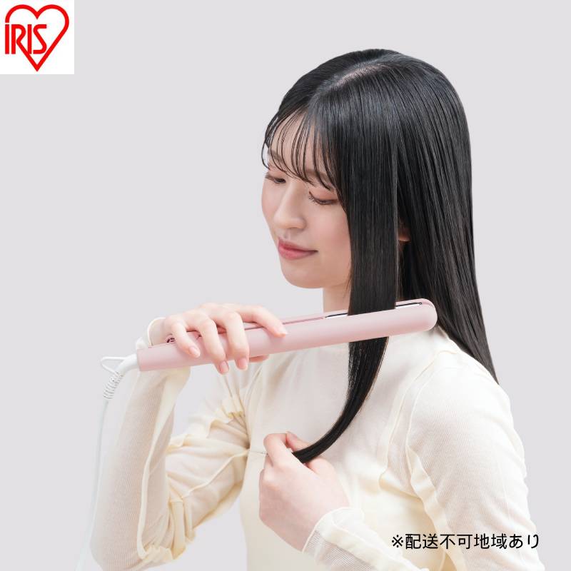 ストレートアイロン HIR-MS102-P ピンク ヘアアイロン ストレート 軽量 ストレートアイロン コンパクト 海外対応 セラミックコーティング ヘアーアイロン 5段階温度調節 スリム ヘアケア プレゼント ギフト MiCORA ミコラ アイリスオーヤマ