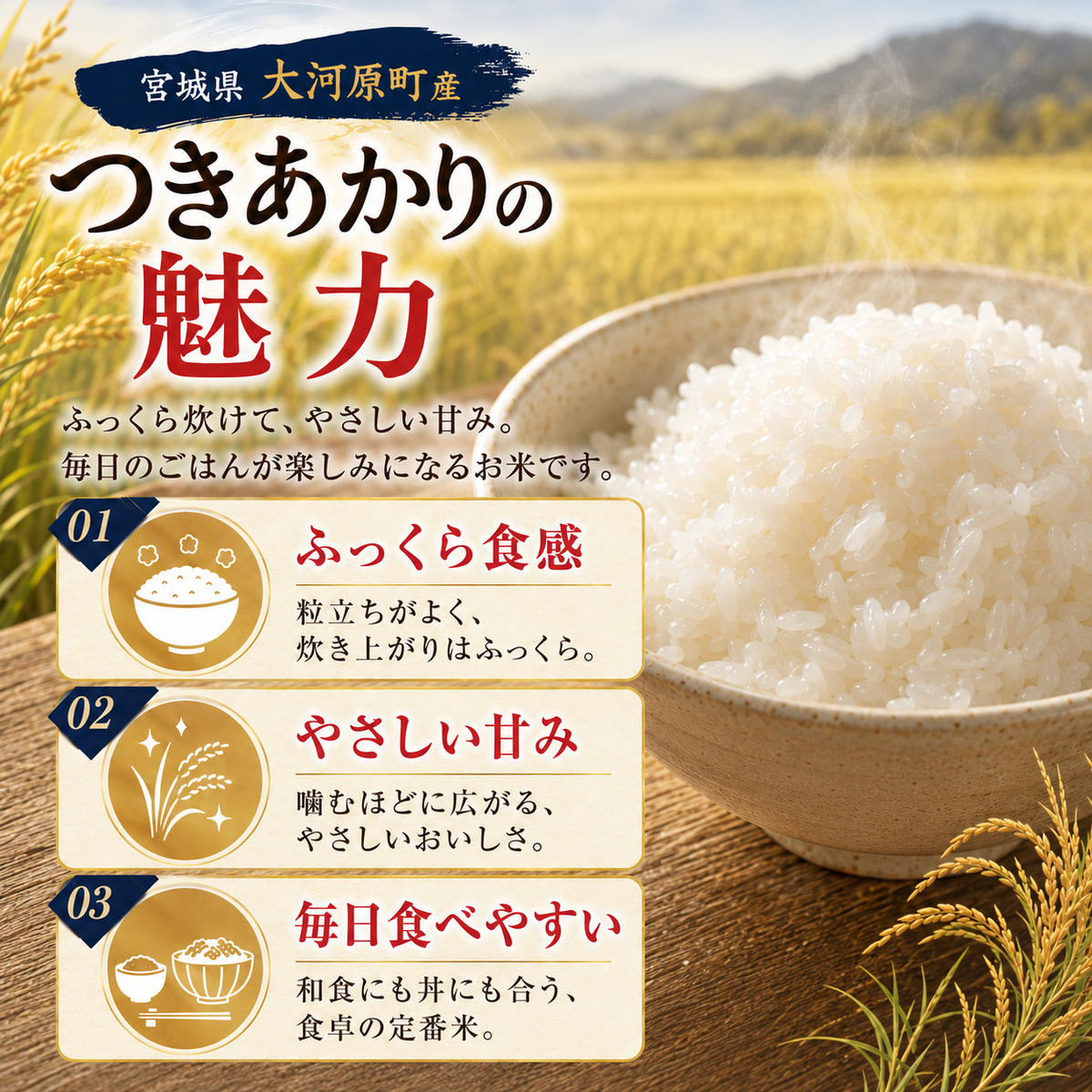 【ふるさと納税】令和8年産 米 定期便 12ヶ月 6ヶ月 3ヶ月 12回 6回 3回 つきあかり 選べる容量 5kg 10kg 新米 先行予約 宮城県産 白米 精米 単品 単一原料米 送料無料　お届け：2026年10月中旬頃から順次発送予定 f043214-ogawara-10003597 宮城県大河原町 サンプル画像2