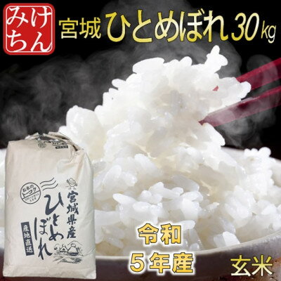 【ふるさと納税】令和5年産　宮城県産ひとめぼれ 玄米30kg