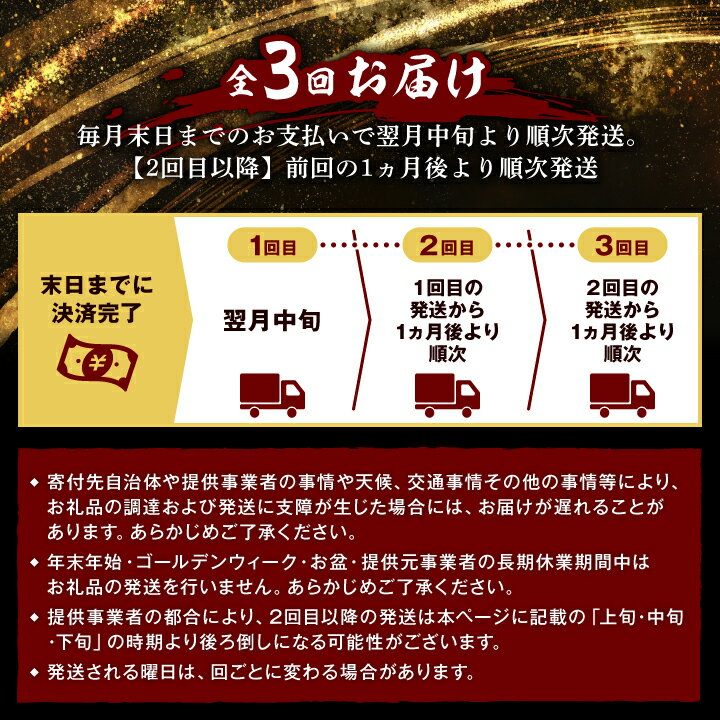 【ふるさと納税】【毎月定期便】A5等級仙台牛【最高等級黒毛和牛Dコース】ステーキ・すき焼き・切り落とし 全3回【配送不可地域：離島】【4002744】 3