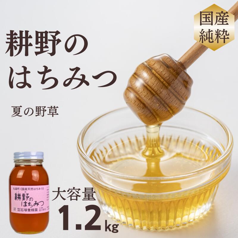 【ふるさと納税】国産純粋はちみつたっぷり1.2kg！耕野のはちみつ1200g×1本（夏の野草）｜はちみつ 蜂蜜 国産 純粋 無添加 ハニー hone..