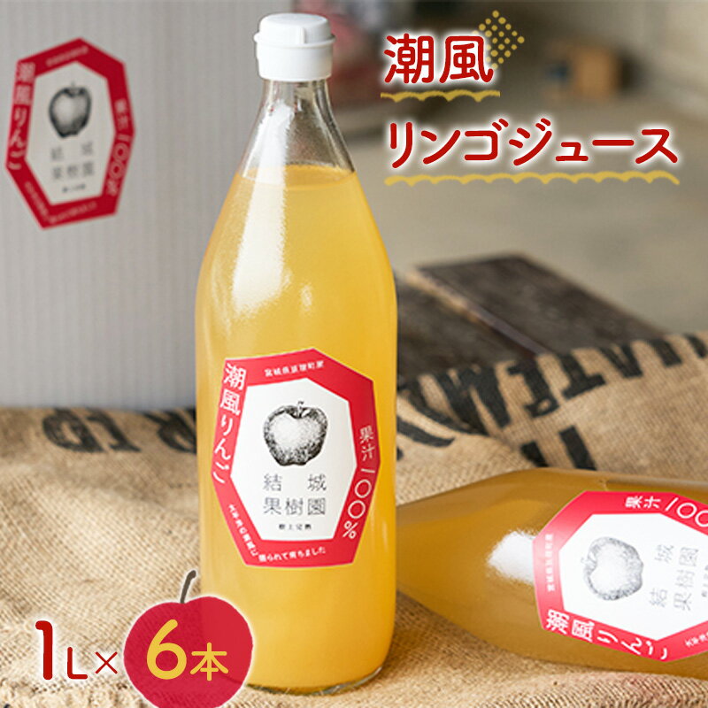 【ふるさと納税】潮風リンゴジュース 1L×6本 【結城果樹園】　【果物・フルーツ・果実飲料・ジュース・..